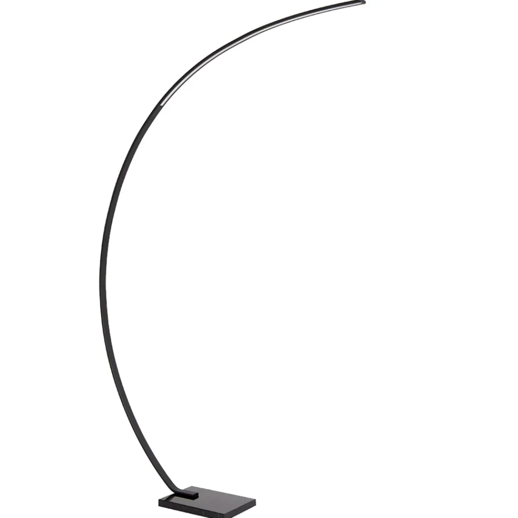 Straluma Moderne LED vloerlamp zwart met zwart marmer> Vloerlampen|Booglampen