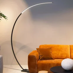 Straluma Moderne LED vloerlamp zwart met zwart marmer><noscript><img width=