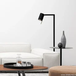 Straluma Moderne lees/vloerlamp mat zwart met brons><noscript><img width=