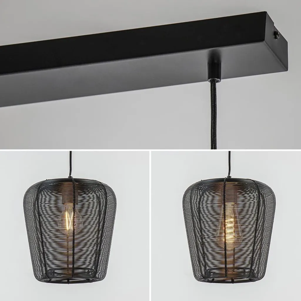 Straluma Moderne 3-lichts eettafelhanglamp Adeta mat zwart> Eettafellampen|Light and Living