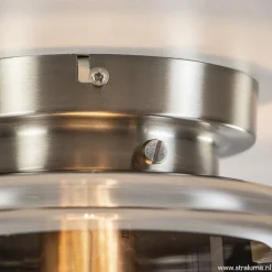 Straluma Moderne plafondlamp nikkel met smokey glas><noscript><img width=