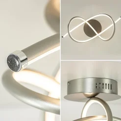 Straluma Moderne plafondlamp nikkel inclusief 3-standen dimbaar LED><noscript><img width=