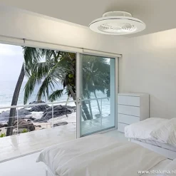 Straluma Moderne plafondventilator wit incl. LED><noscript><img width=