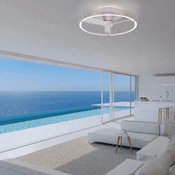 Straluma Moderne plafondventilator wit inclusief LED verlichting><noscript><img width=