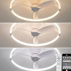 Straluma Moderne plafondventilator wit inclusief LED en remote> Plafondlampen|Plafondventilatoren met lamp