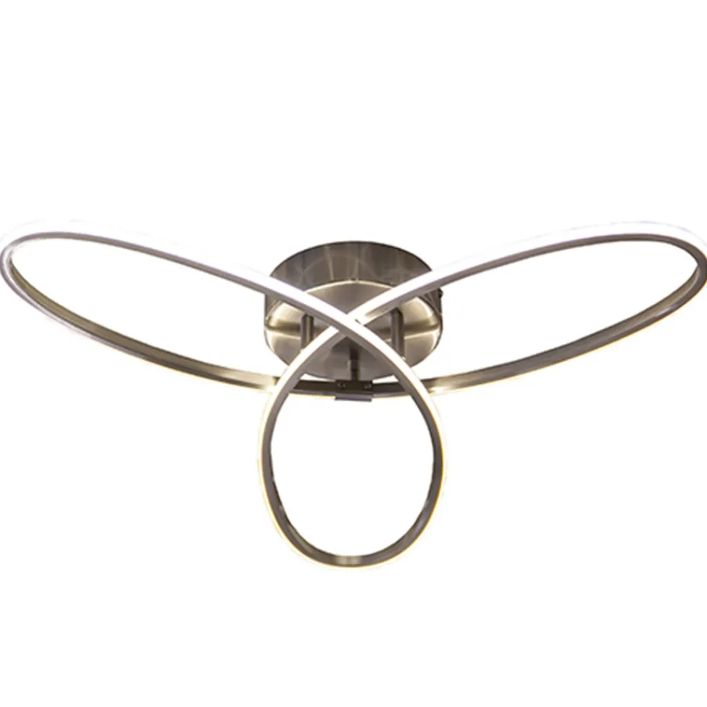 Straluma Moderne plafonnière nikkel met LED> Plafondlampen|Plafonnières