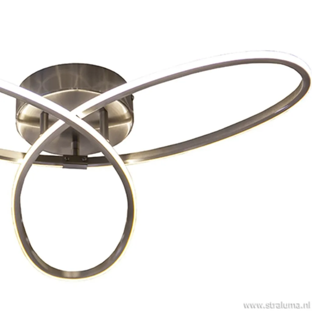 Straluma Moderne plafonnière nikkel met LED> Plafondlampen|Plafonnières