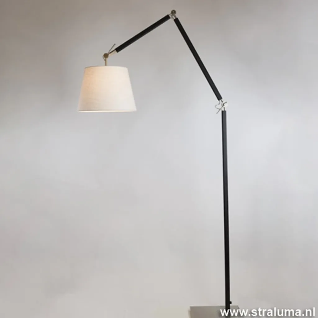 Straluma Moderne staande lamp staal met zwart> Leeslampen|Woonkamerlampen