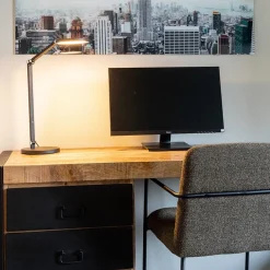 Straluma Moderne tafel/bureaulamp zwart met dimbaar LED><noscript><img width=