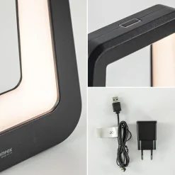 Straluma Moderne tafellamp batterij zwart oplaadbaar IP65><noscript><img width=