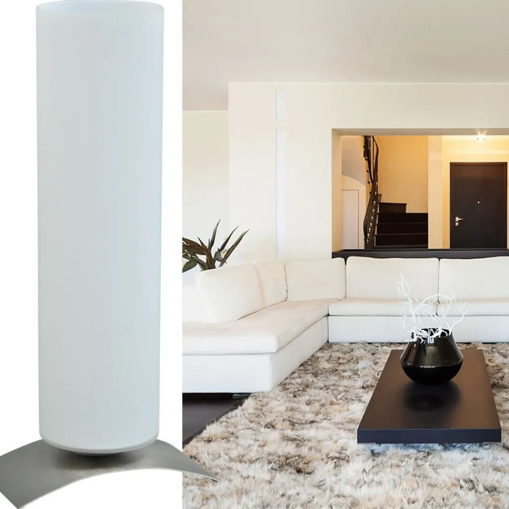 Straluma Moderne tafellamp Oblica zuil nikkel> Woonkamerlampen|Slaapkamerlampen