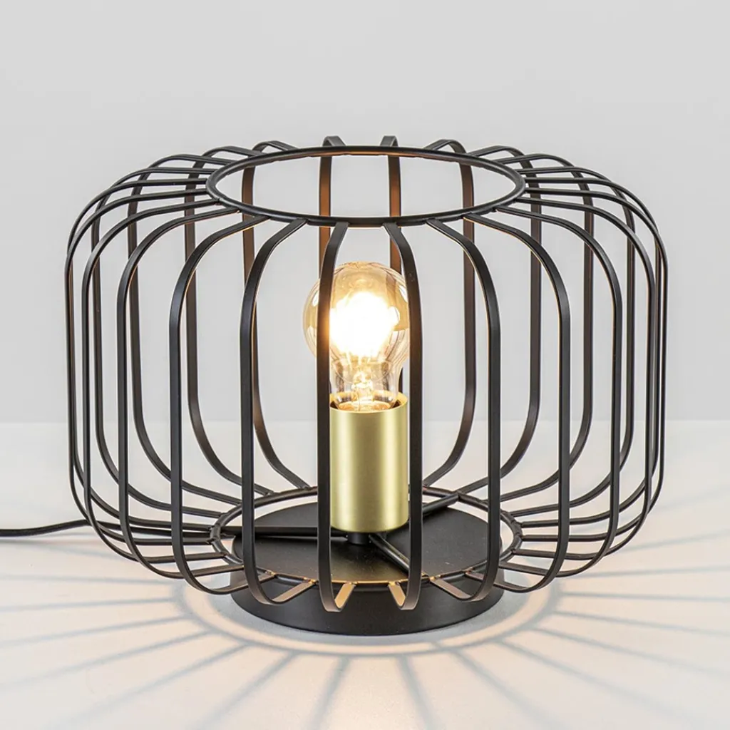 Straluma Moderne tafellamp zwart met brons> Tafellampen|Draadlampen