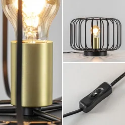 Straluma Moderne tafellamp zwart met brons><noscript><img width=