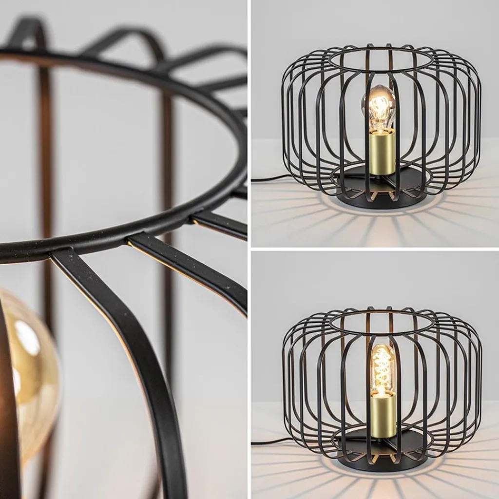 Straluma Moderne tafellamp zwart met brons> Tafellampen|Draadlampen