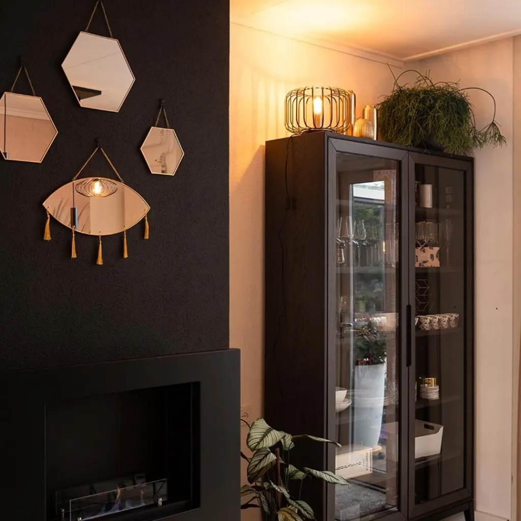 Straluma Moderne tafellamp zwart met brons> Tafellampen|Draadlampen