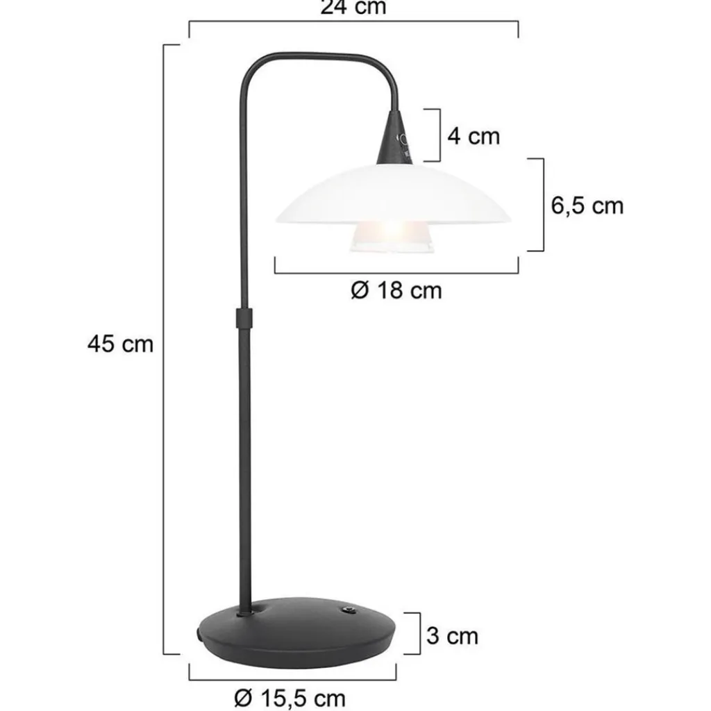 Straluma Moderne tafellamp zwart met dimbaar LED> Tafellampen|LED Tafellampen