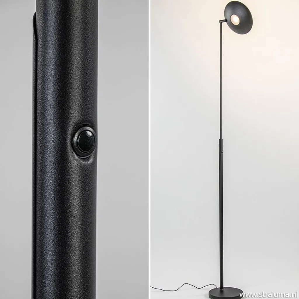 Straluma Moderne uplighter zwart met dimbaar LED> Vloerlampen|Uplighters