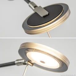 Straluma Moderne uplighter/leeslamp zwart met smoke glas><noscript><img width=