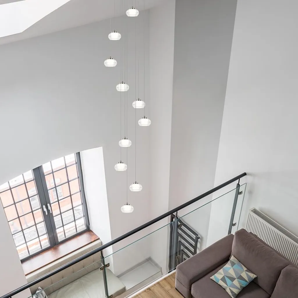 Straluma Moderne videlamp chroom met helder glas incl LED> Hanglampen|Videverlichting