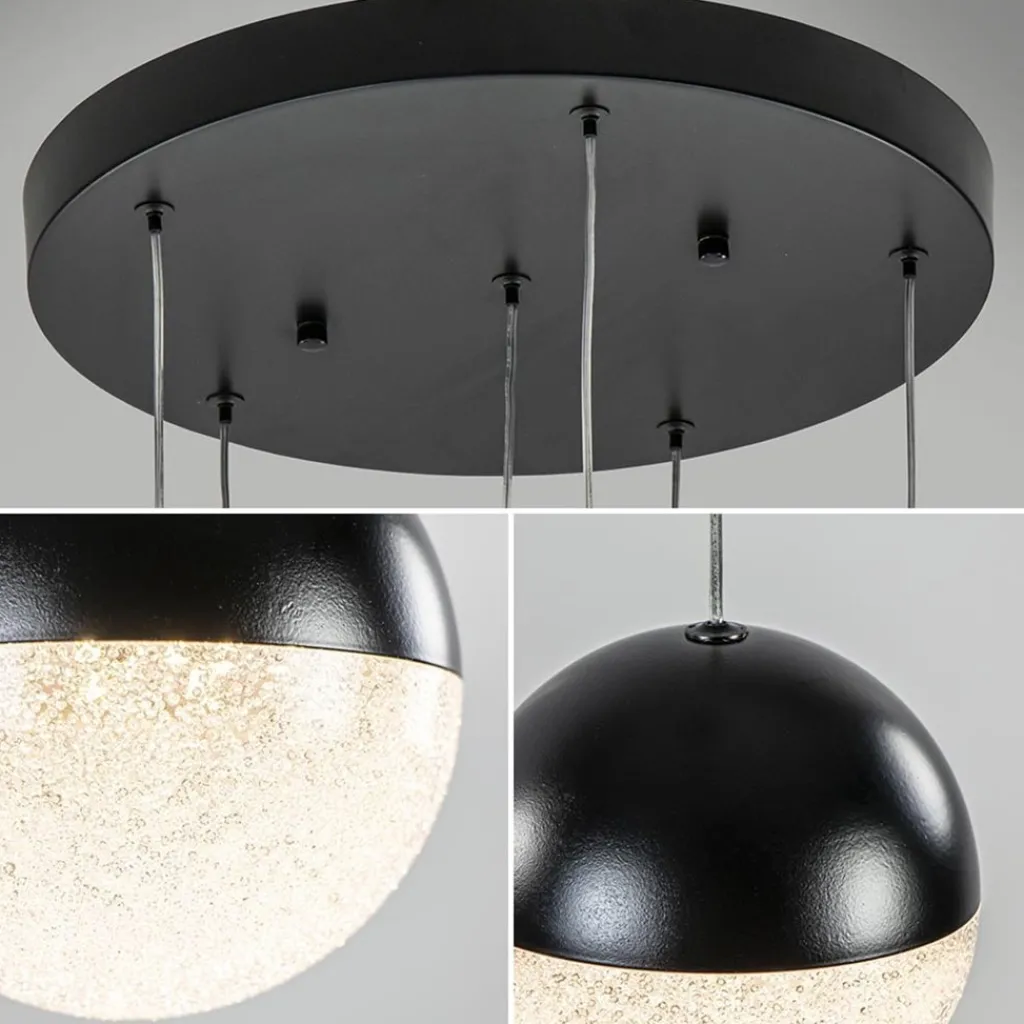 Straluma Moderne videlamp zwart met dimbaar LED 6-lichts> Hanglampen|Videverlichting