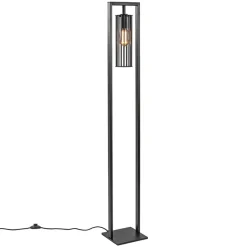 Straluma Moderne vloerlamp mat zwart metaal> Vloerlampen|Industriële Verlichting