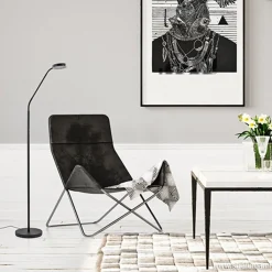 Straluma Moderne vloerlamp zwart met dimbaar LED><noscript><img width=