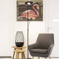 Straluma Moderne vloerlamp-uplighter LED zwart><noscript><img width=