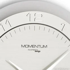 Straluma Moderne wandklok rond RVS keuken/kantoor><noscript><img width=