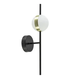Straluma Moderne wandlamp zwart met witte bol incl LED> Wandlampen|LED Wandlampen