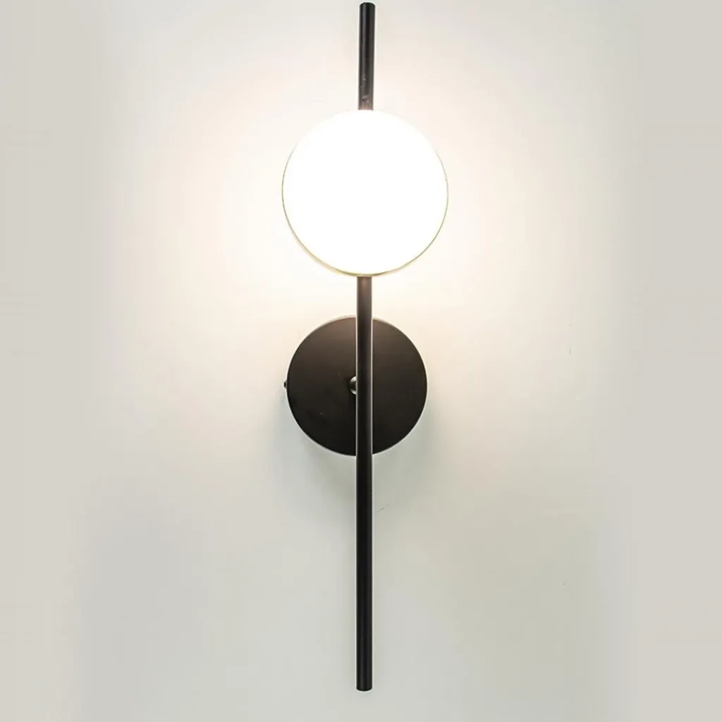 Straluma Moderne wandlamp zwart met witte bol incl LED> Wandlampen|LED Wandlampen