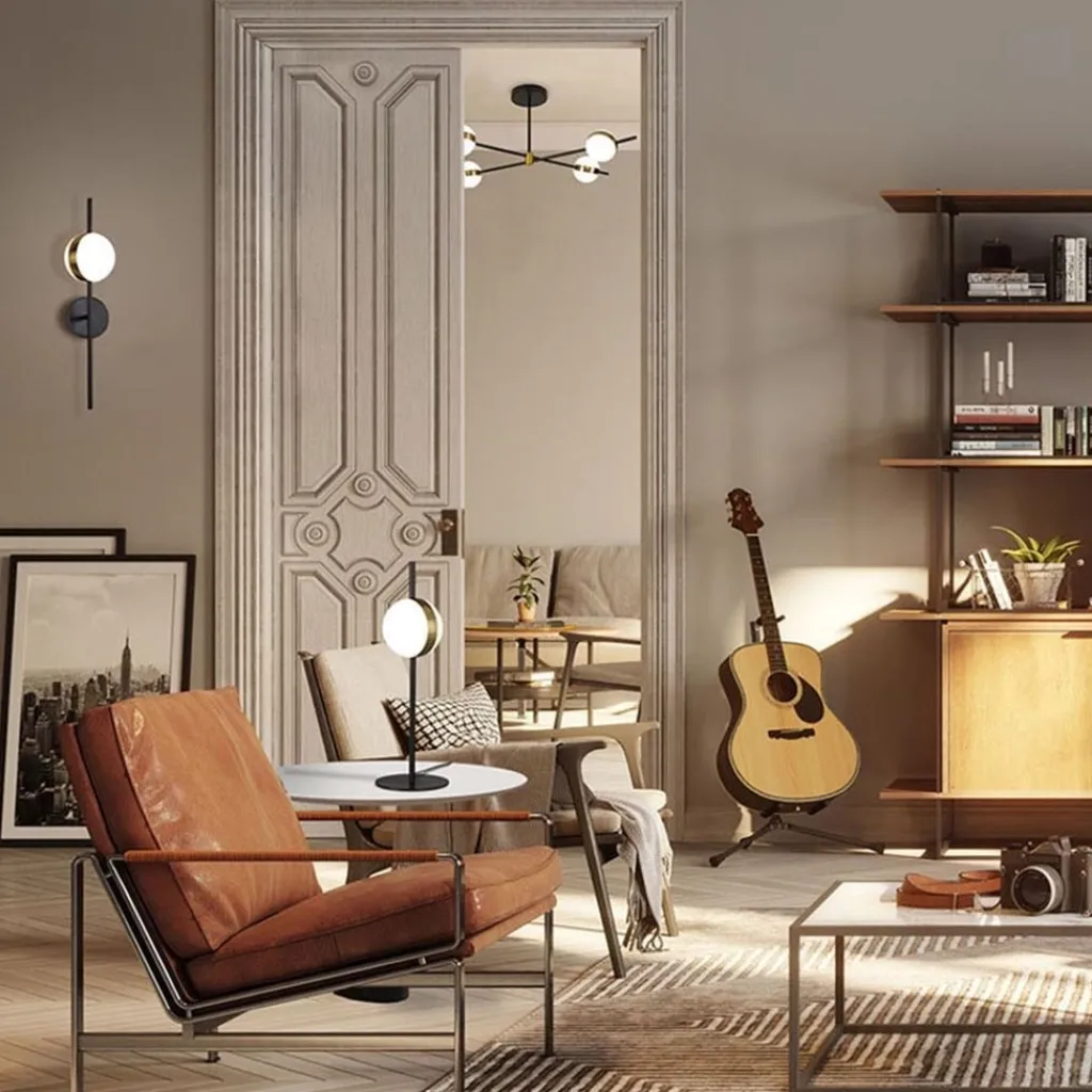 Straluma Moderne wandlamp zwart met witte bol incl LED> Wandlampen|LED Wandlampen