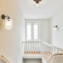 Straluma Moderne wandlamp zwart met helder/mat glas><noscript><img width=