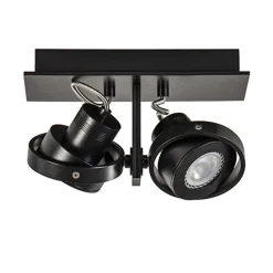 Straluma Opbouwspot balk zwart 2-lichts gu10 incl> Plafondlampen|Opbouwspots