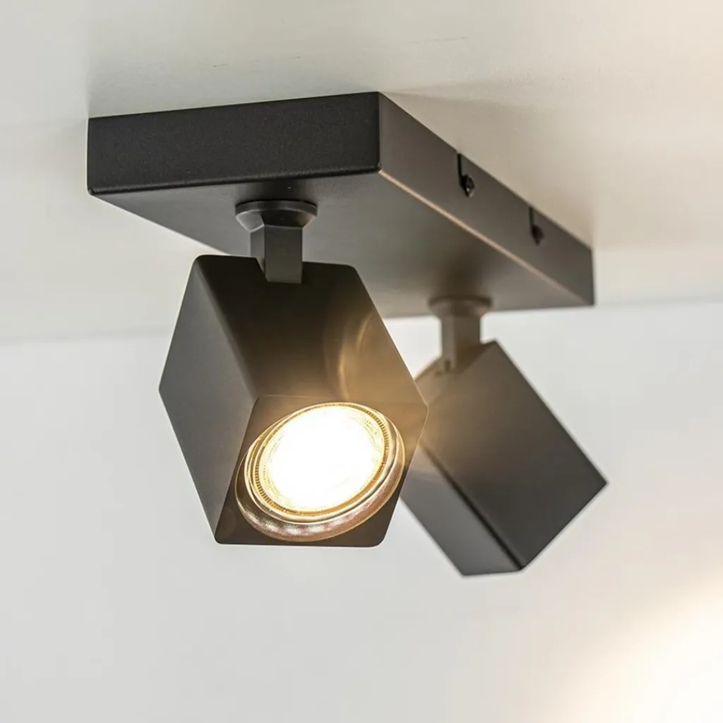 Straluma Opbouwspot 2-lichts balk zwart> Opbouwspots|Woonkamerlampen