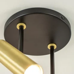 Straluma Opbouwspot 2-lichts rond zwart/brass verstelbaar><noscript><img width=