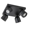 Straluma Opbouwspot 4-lichts vierkant zwart GU10> Plafondlampen|Opbouwspots