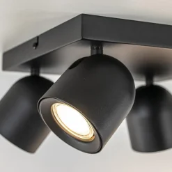Straluma Opbouwspot 4-lichts vierkant zwart GU10><noscript><img width=