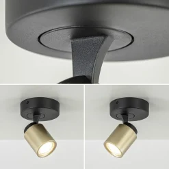 Straluma Opbouwspot 1-lichts zwart/goud GU10><noscript><img width=