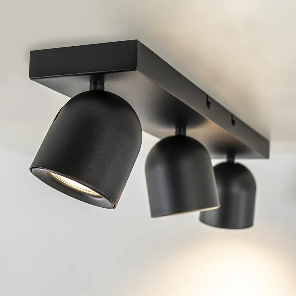 Straluma Opbouwspot Solare 3l balk zwart> Plafondlampen|Opbouwspots