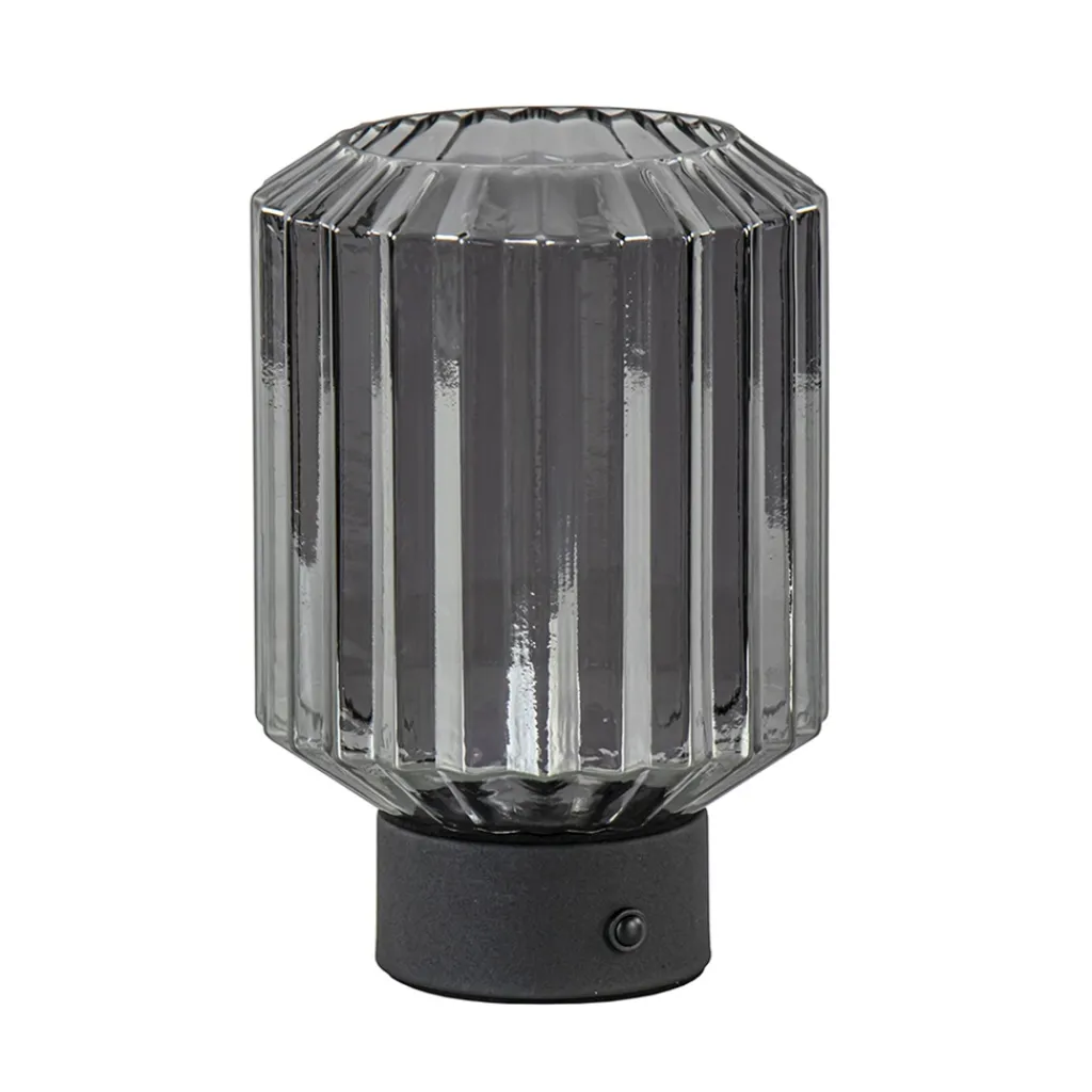 Straluma Oplaadbare LED tafellamp op batterij titanium/zwart> Tafellampen|Woonkamerlampen