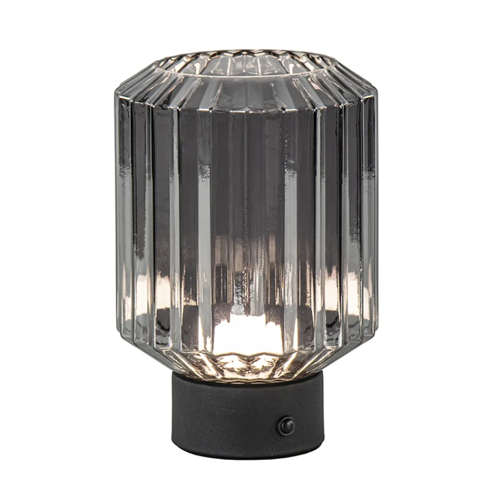 Straluma Oplaadbare LED tafellamp op batterij titanium/zwart> Tafellampen|Woonkamerlampen