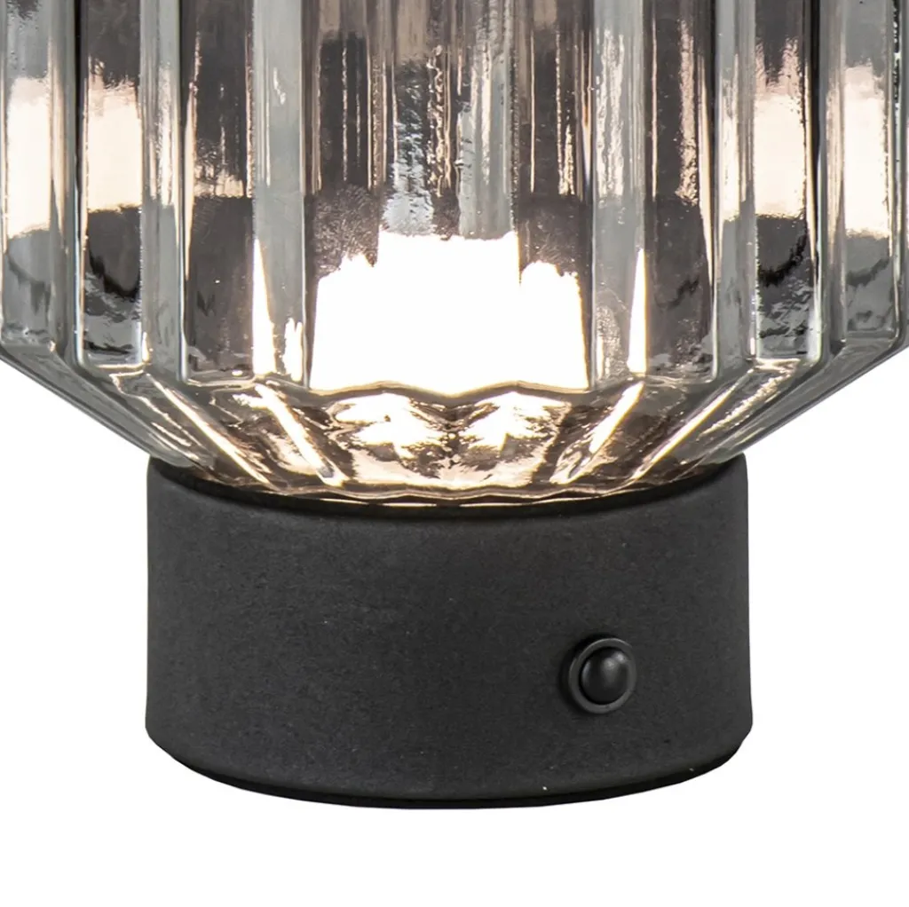 Straluma Oplaadbare LED tafellamp op batterij titanium/zwart> Tafellampen|Woonkamerlampen