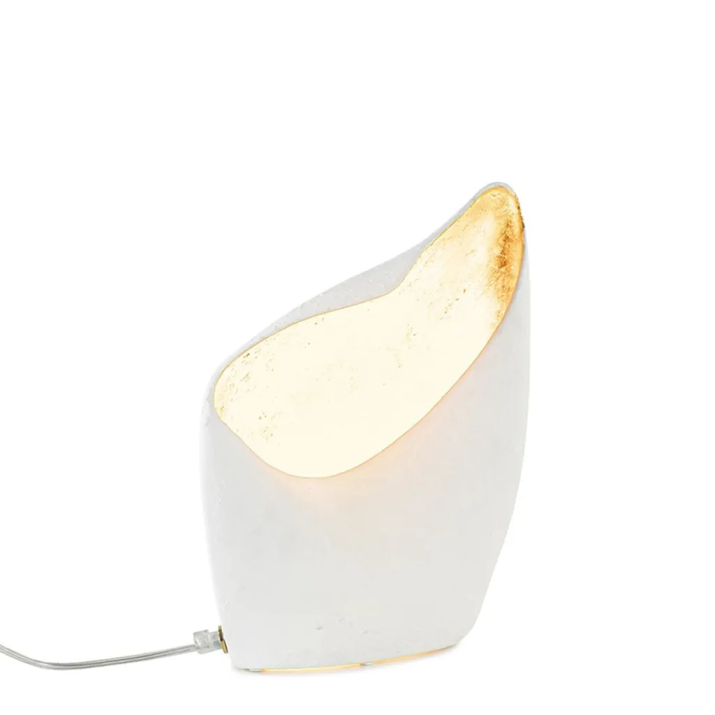 Straluma Organische tafellamp mat wit met goldleaf> Tafellampen|Design Verlichting