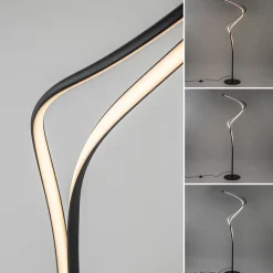 Straluma Organische vloerlamp zwart met dimbaar LED><noscript><img width=