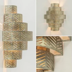 Straluma Oud zilveren wandlamp metaal excl snoer><noscript><img width=