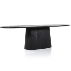 Straluma Ovale eettafel Aron 300x110 cm zwart mangohout> Eettafels