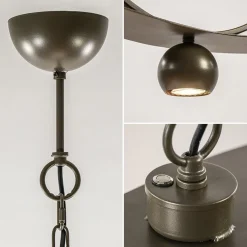 Straluma Ovale hanglamp brons metaal E27 + GU10><noscript><img width=