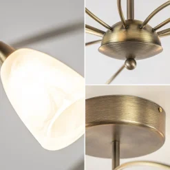 Straluma Ovale plafondlamp brons inclusief LED dim to warm><noscript><img width=