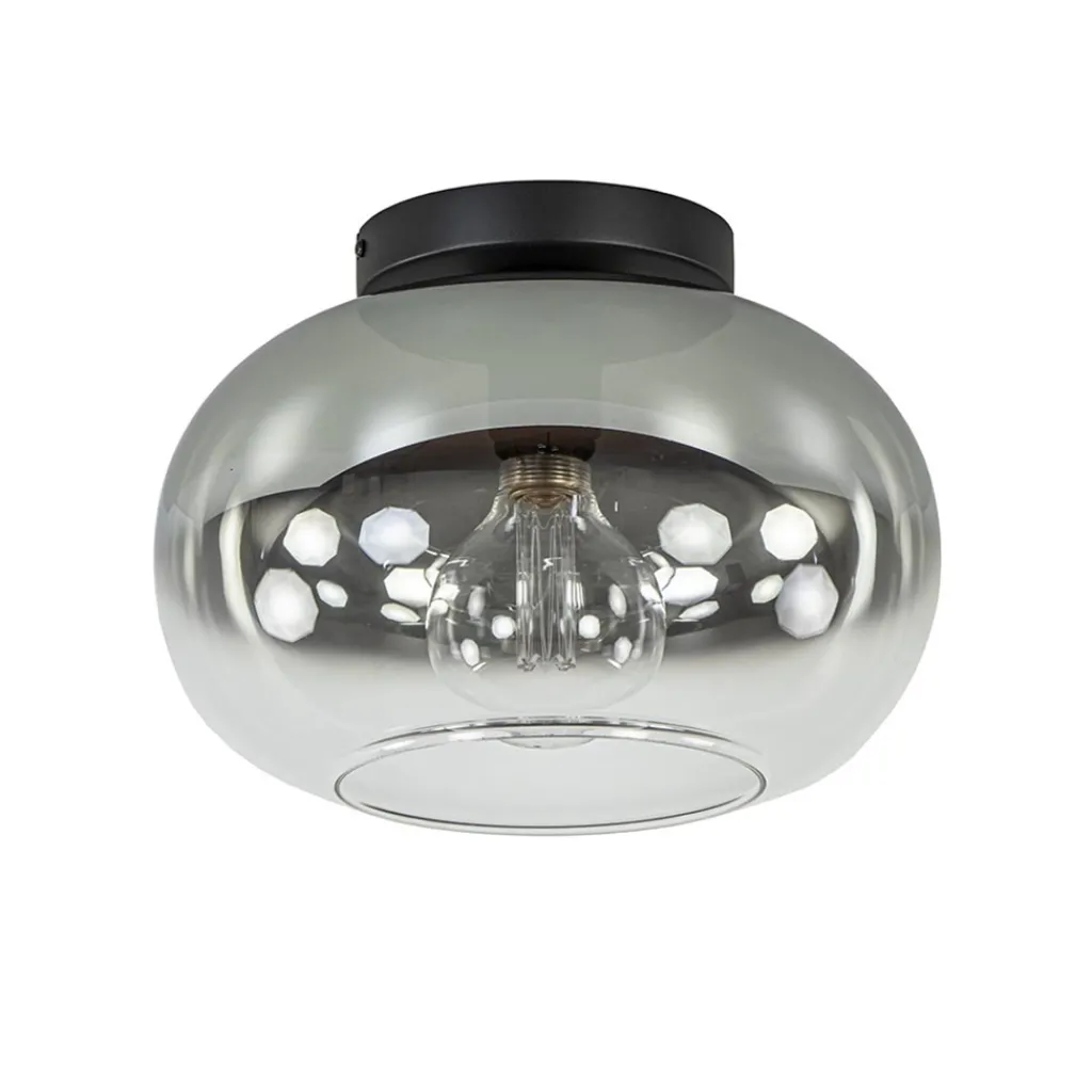 Straluma Plafondlamp Bellini zwart/smoke gradient glas> Plafondlampen|Retro Verlichting