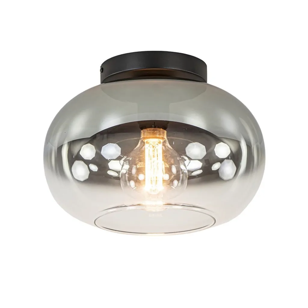 Straluma Plafondlamp Bellini zwart/smoke gradient glas> Plafondlampen|Retro Verlichting